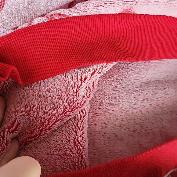 Disney World Mickey Mouse Womens XL Pajama Set Plush Lounge Red White Cozy - Picture 6 of 15